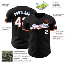 Load image into Gallery viewer, Custom Black White Powder Blue-Orange Authentic Baseball Jersey
