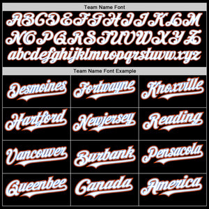 Custom Black White Powder Blue-Orange Authentic Baseball Jersey