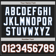 Load image into Gallery viewer, Custom Black White Powder Blue-Orange Authentic Baseball Jersey
