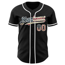 Загрузить изображение в средство просмотра галереи, Custom Black Vintage USA Flag-White Authentic Baseball Jersey
