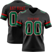 Загрузить изображение в средство просмотра галереи, Custom Black Kelly Green White-Red Authentic Football Jersey
