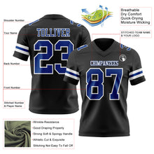 Laden Sie das Bild in den Galerie-Viewer, Custom Black Royal-White Mesh Authentic Football Jersey
