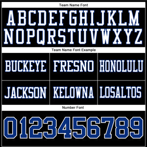 Custom Black Royal-White Mesh Authentic Football Jersey