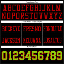Load image into Gallery viewer, Custom Black Neon Green-Red Authentic Football Jersey
