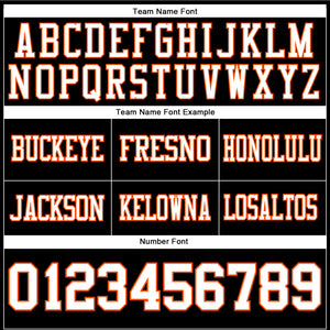 Custom Black White-Orange Authentic Football Jersey