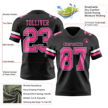Load image into Gallery viewer, Custom Black Pink-White Authentic Football Jersey
