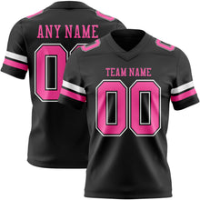 Load image into Gallery viewer, Custom Black Pink-White Authentic Football Jersey
