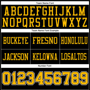 Custom Black Gold-White Authentic Football Jersey