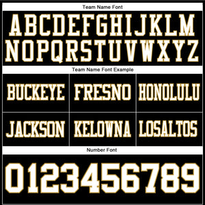 Custom Black White-Old Gold Authentic Football Jersey