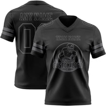 Charger l&#39;image dans la galerie, Custom Black Steel Gray Authentic Football Jersey
