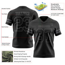 Charger l&#39;image dans la galerie, Custom Black Steel Gray Authentic Football Jersey
