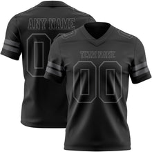 Charger l&#39;image dans la galerie, Custom Black Steel Gray Authentic Football Jersey
