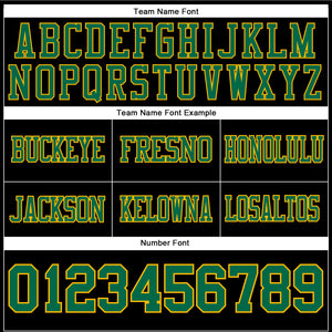 Custom Black Kelly Green-Gold Authentic Football Jersey