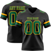 Загрузить изображение в средство просмотра галереи, Custom Black Kelly Green-Gold Authentic Football Jersey
