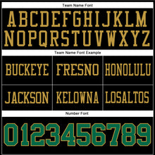 Загрузить изображение в средство просмотра галереи, Custom Black Kelly Green-Old Gold Authentic Football Jersey
