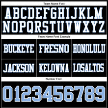 Load image into Gallery viewer, Custom Black Light Blue-White Authentic Football Jersey
