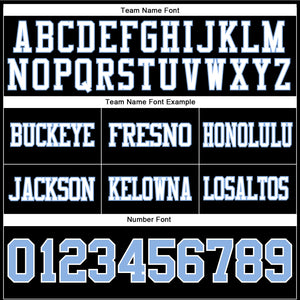 Custom Black Light Blue-White Authentic Football Jersey