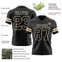 Load image into Gallery viewer, Custom Black Cream Authentic Football Jersey
