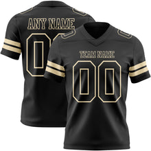 Load image into Gallery viewer, Custom Black Cream Authentic Football Jersey

