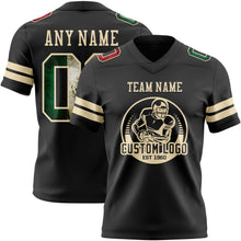 Загрузить изображение в средство просмотра галереи, Custom Black Vintage Mexican Flag-Cream Authentic Football Jersey
