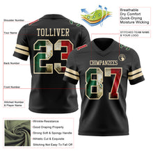 Загрузить изображение в средство просмотра галереи, Custom Black Vintage Mexican Flag-Cream Authentic Football Jersey
