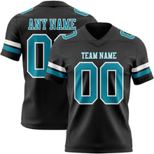 Load image into Gallery viewer, Custom Black Teal-White Authentic Football Jersey

