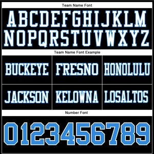 Custom Black Powder Blue-White Authentic Football Jersey