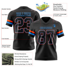 Загрузить изображение в средство просмотра галереи, Custom Black Powder Blue-Orange Authentic Football Jersey
