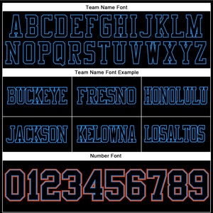 Custom Black Powder Blue-Orange Authentic Football Jersey