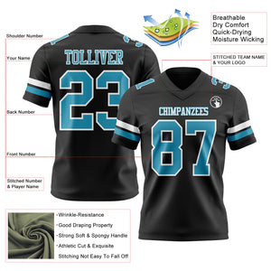 Custom Black Panther Blue-White Authentic Football Jersey