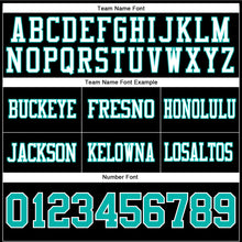 Load image into Gallery viewer, Custom Black Aqua-White Authentic Football Jersey
