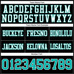 Custom Black Aqua-White Authentic Football Jersey