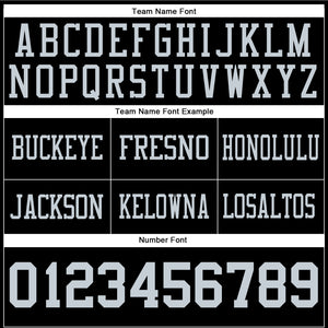 Custom Black Silver Authentic Football Jersey