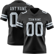 Laden Sie das Bild in den Galerie-Viewer, Custom Black Silver Authentic Football Jersey
