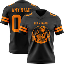 Load image into Gallery viewer, Custom Black Bay Orange Authentic Football Jersey
