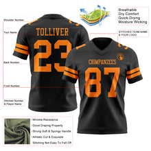 Load image into Gallery viewer, Custom Black Bay Orange Authentic Football Jersey
