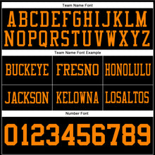 Load image into Gallery viewer, Custom Black Bay Orange Authentic Football Jersey
