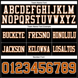 Custom Black Texas Orange-White Authentic Football Jersey