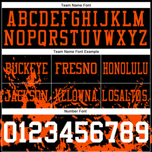 Custom Black White-Orange Splash Mesh Authentic Football Jersey