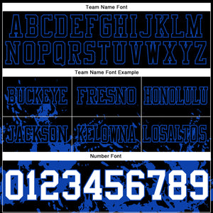 Custom Black White-Thunder Blue Splash Mesh Authentic Football Jersey