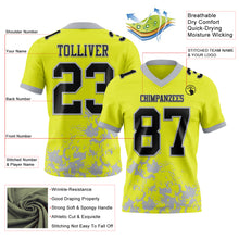 Laden Sie das Bild in den Galerie-Viewer, Custom Black Red-Yellow Splash Mesh Authentic Football Jersey
