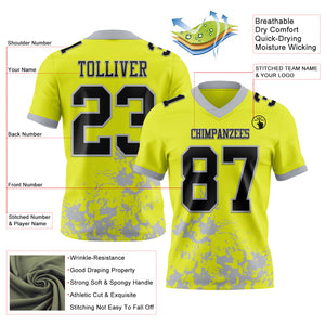 Custom Black Red-Yellow Splash Mesh Authentic Football Jersey
