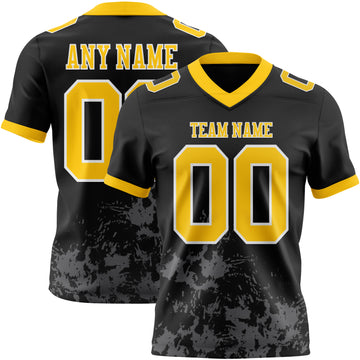 Custom Black Powder Blue-White Splash Mesh Authentic Football Jersey