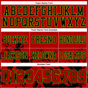 Custom Black Red-White Splash Mesh Authentic Football Jersey
