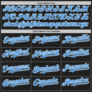 Custom Black Electric Blue-White Authentic Baseball Jersey