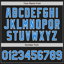 Load image into Gallery viewer, Custom Black Electric Blue-White Authentic Baseball Jersey
