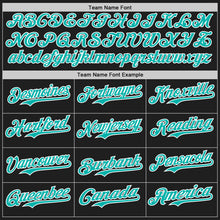 Charger l&#39;image dans la galerie, Custom Black Aqua-White Authentic Baseball Jersey
