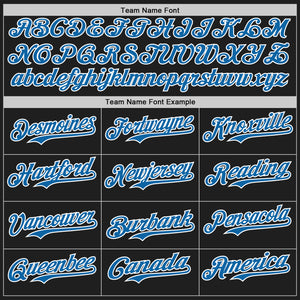 Custom Black Blue-White Authentic Baseball Jersey