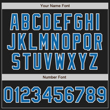 Load image into Gallery viewer, Custom Black Blue-White Authentic Baseball Jersey
