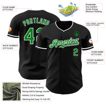 Load image into Gallery viewer, Custom Black Grass Green-White Authentic Baseball Jersey
